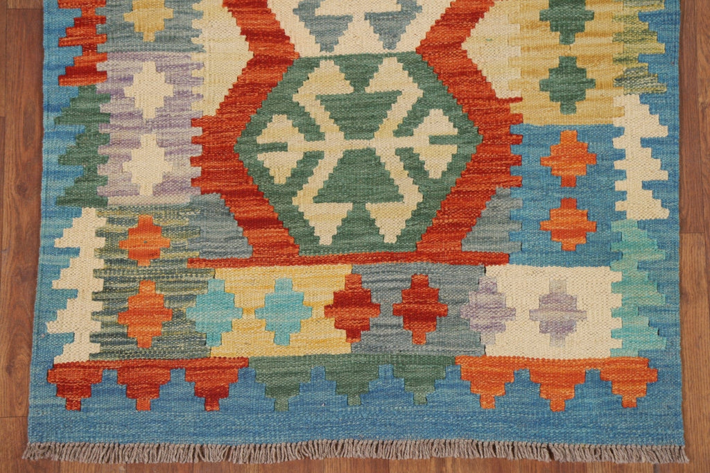 Colorful Kilim Oriental Runner Rug 3x10