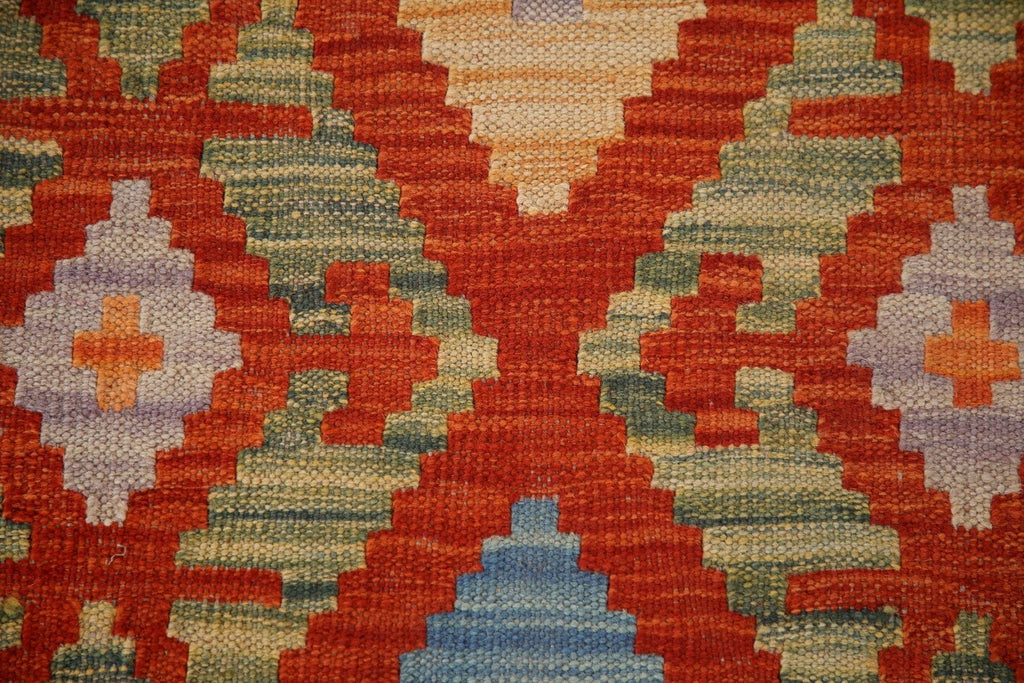 Kilim Reversible Wool Runner Rug 3x8