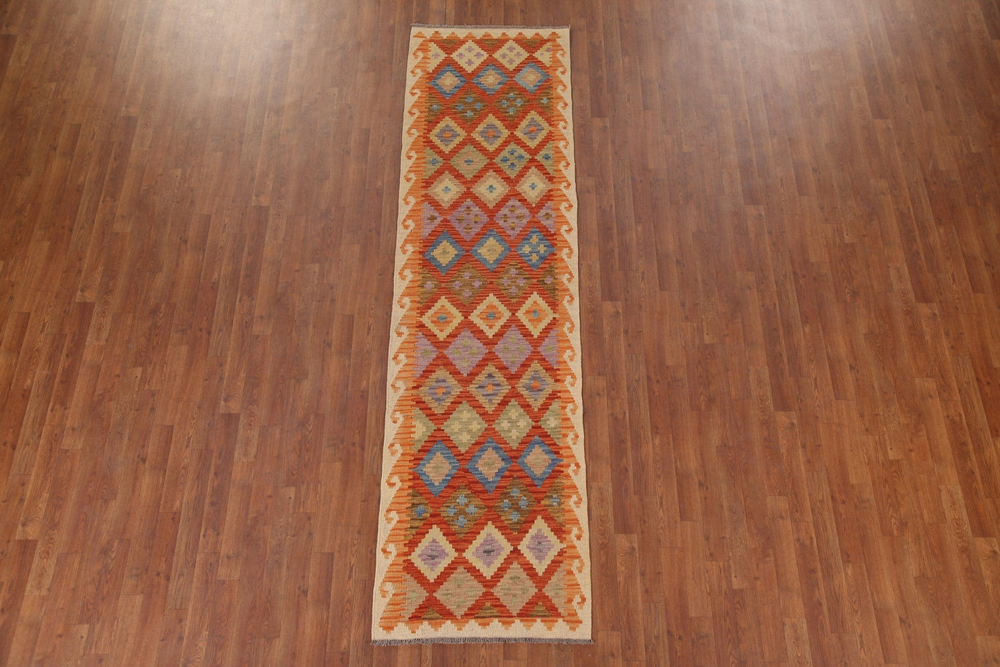 Colorful Kilim Reversible Runner Rug 3x10