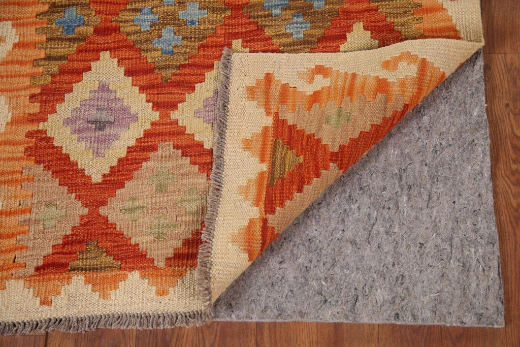 Colorful Kilim Reversible Runner Rug 3x10