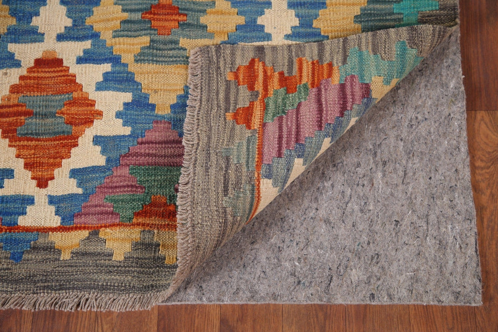 Reversible Wool Kilim Runner Rug 3x10