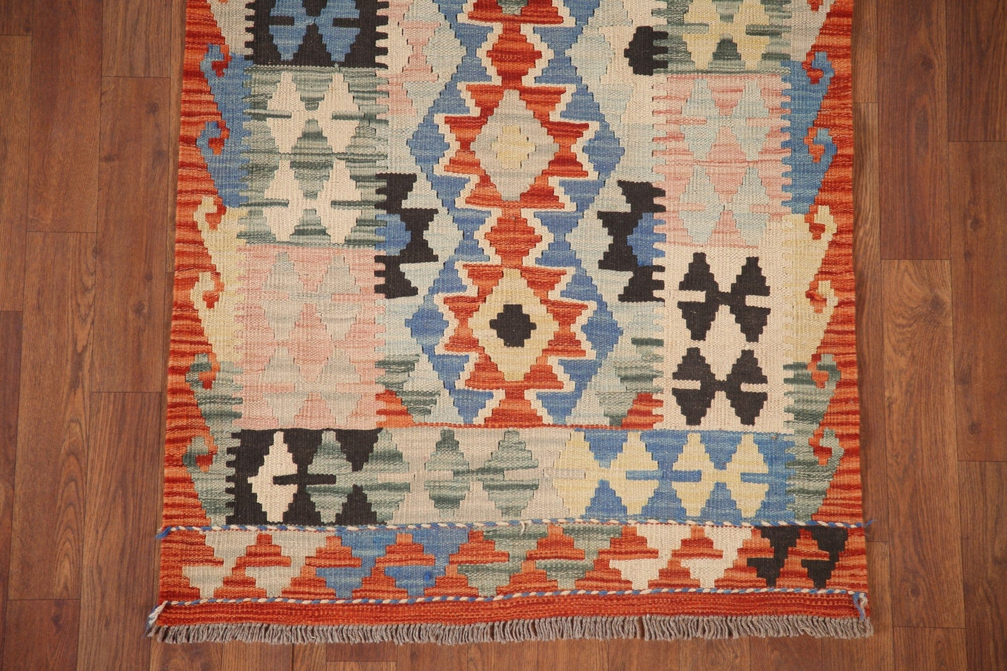 Kilim Reversible Wool Runner Rug 3x13