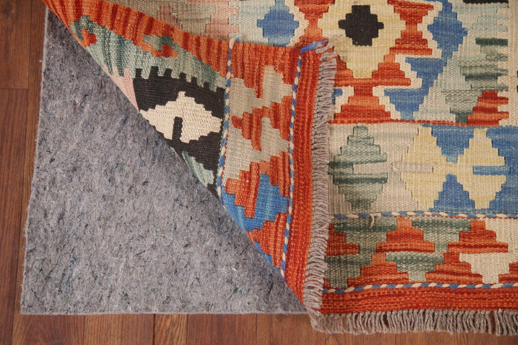 Kilim Reversible Wool Runner Rug 3x13