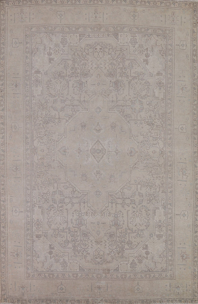 Muted Distressed Tabriz Persian Area Rug 7x10