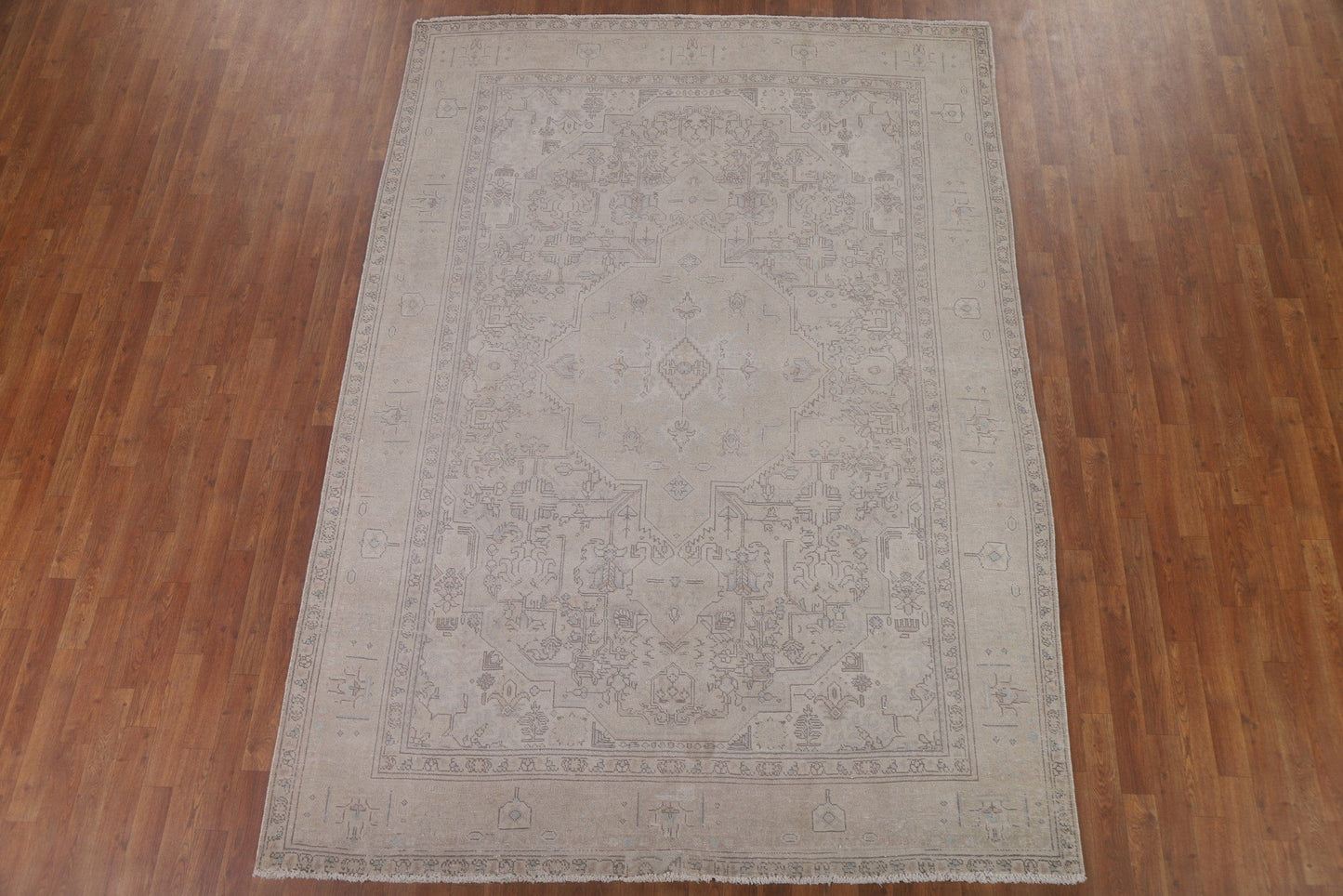 Muted Distressed Tabriz Persian Area Rug 7x10