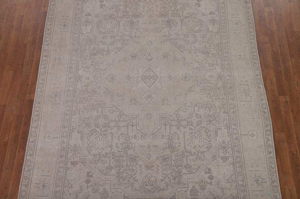 Muted Distressed Tabriz Persian Area Rug 7x10