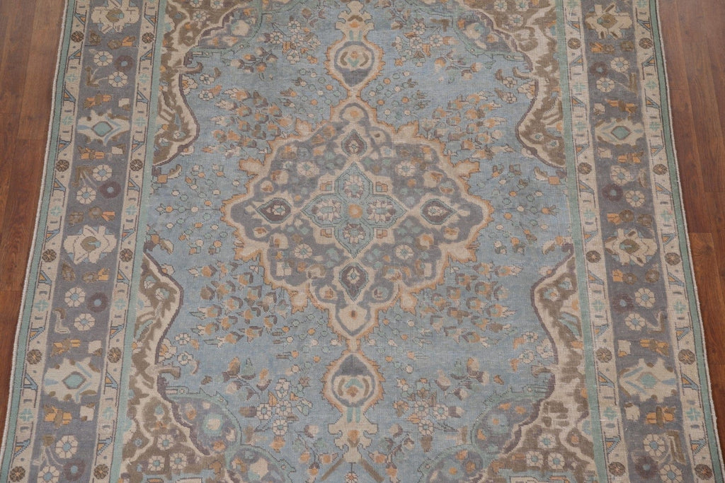 Light Blue Tabriz Persian Area Rug 7x10