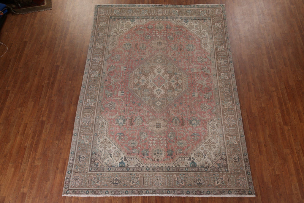 Distressed Tabriz Persian Area Rug 8x11