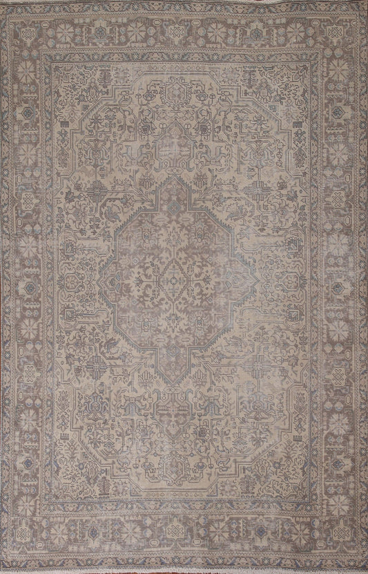 Distressed Tabriz Persian Area Rug 7x9