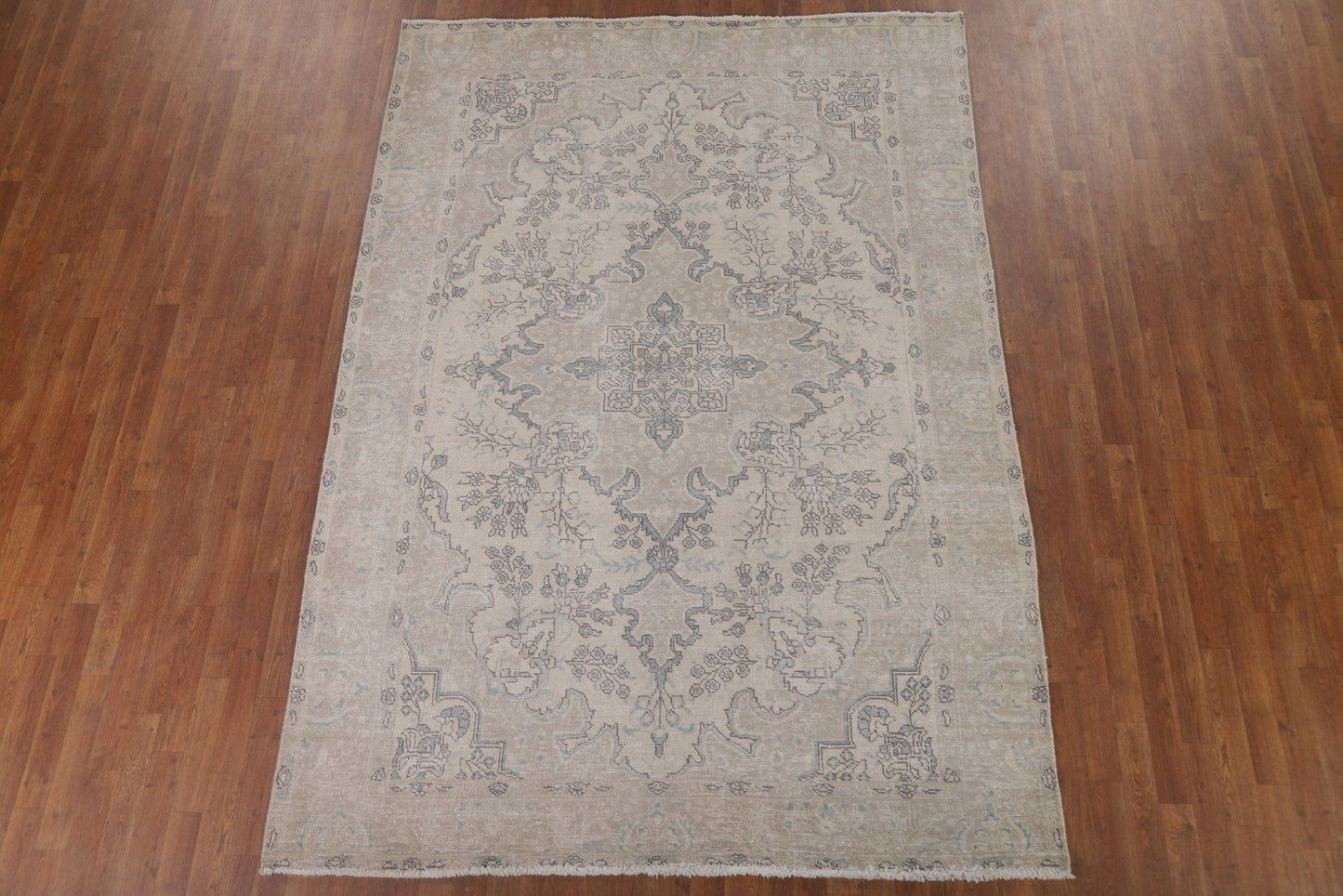 Vintage Wool Tabriz Persian Area Rug 7x9