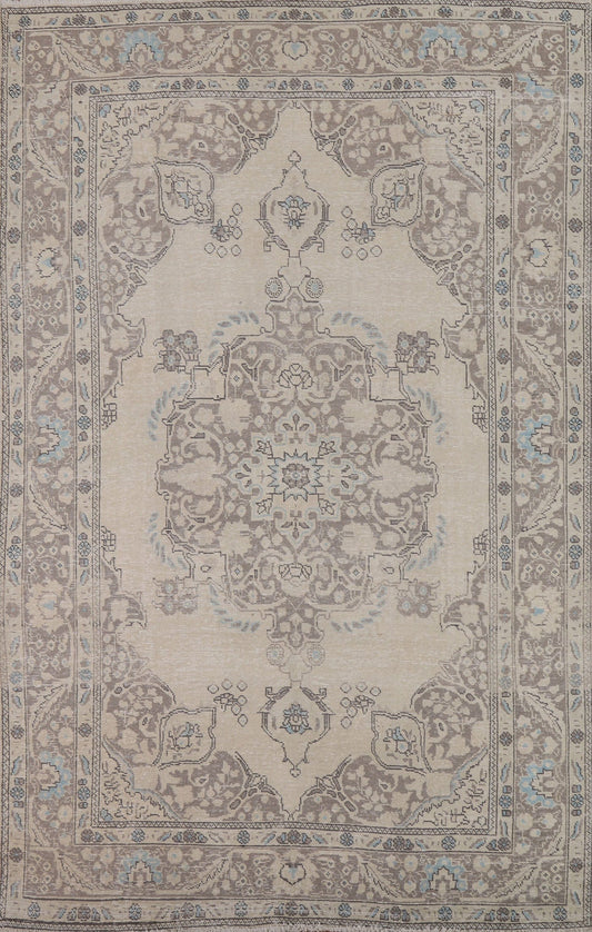 Handmade Wool Tabriz Persian Area Rug 7x9