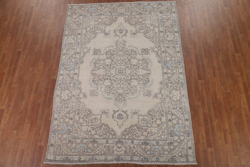 Handmade Wool Tabriz Persian Area Rug 7x9