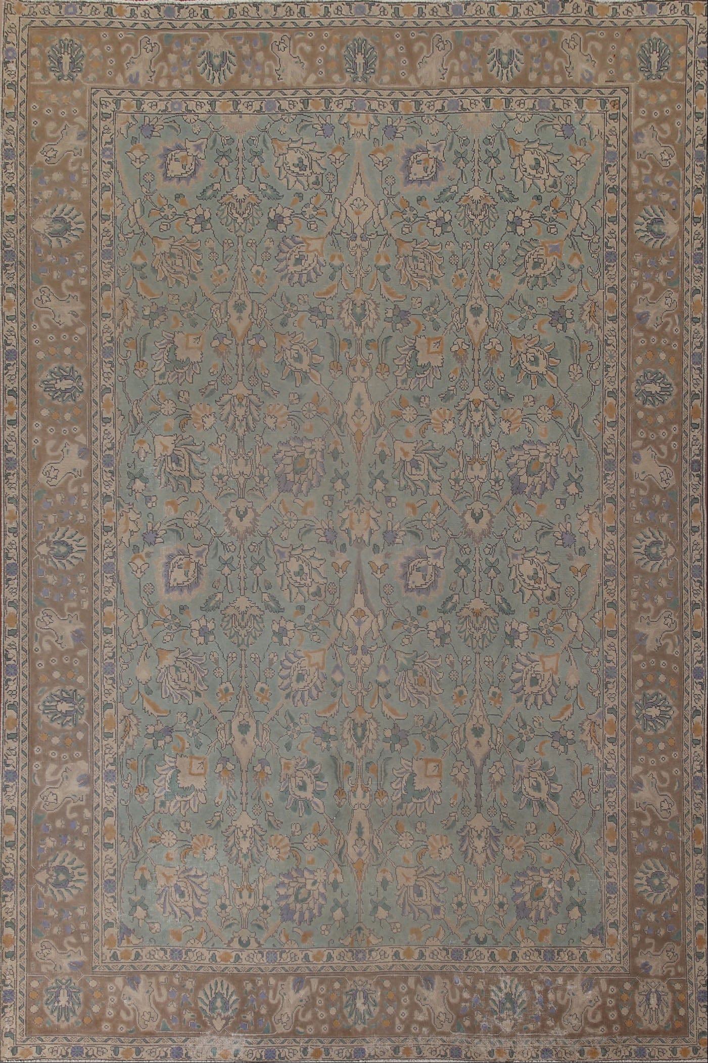 All-Over Floral Tabriz Persian Area Rug 8x11