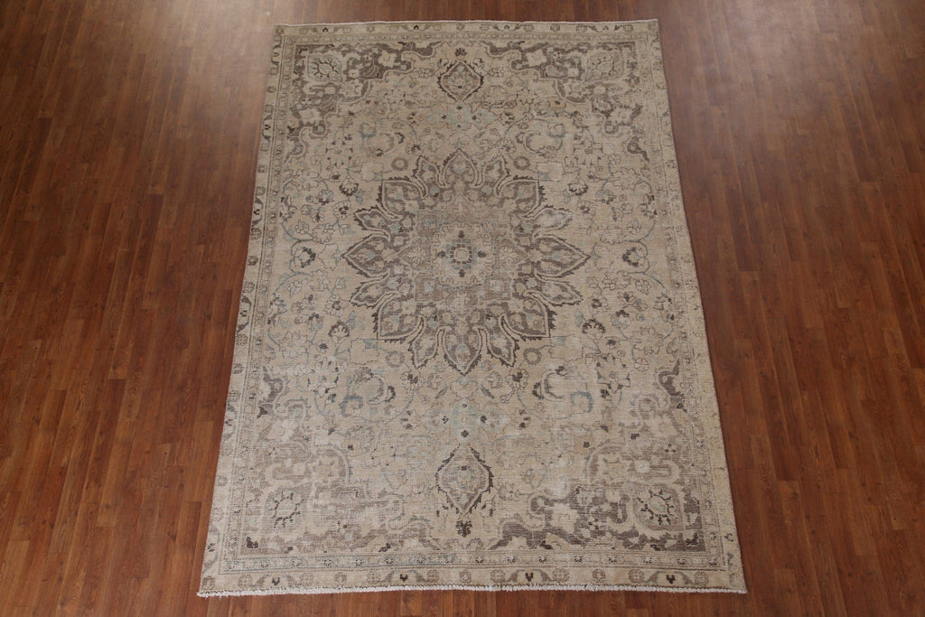 Distressed Tabriz Persian Area Rug 7x10