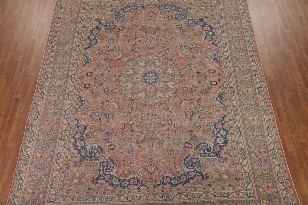 Vintage Wool Mashad Persian Area Rug 9x13