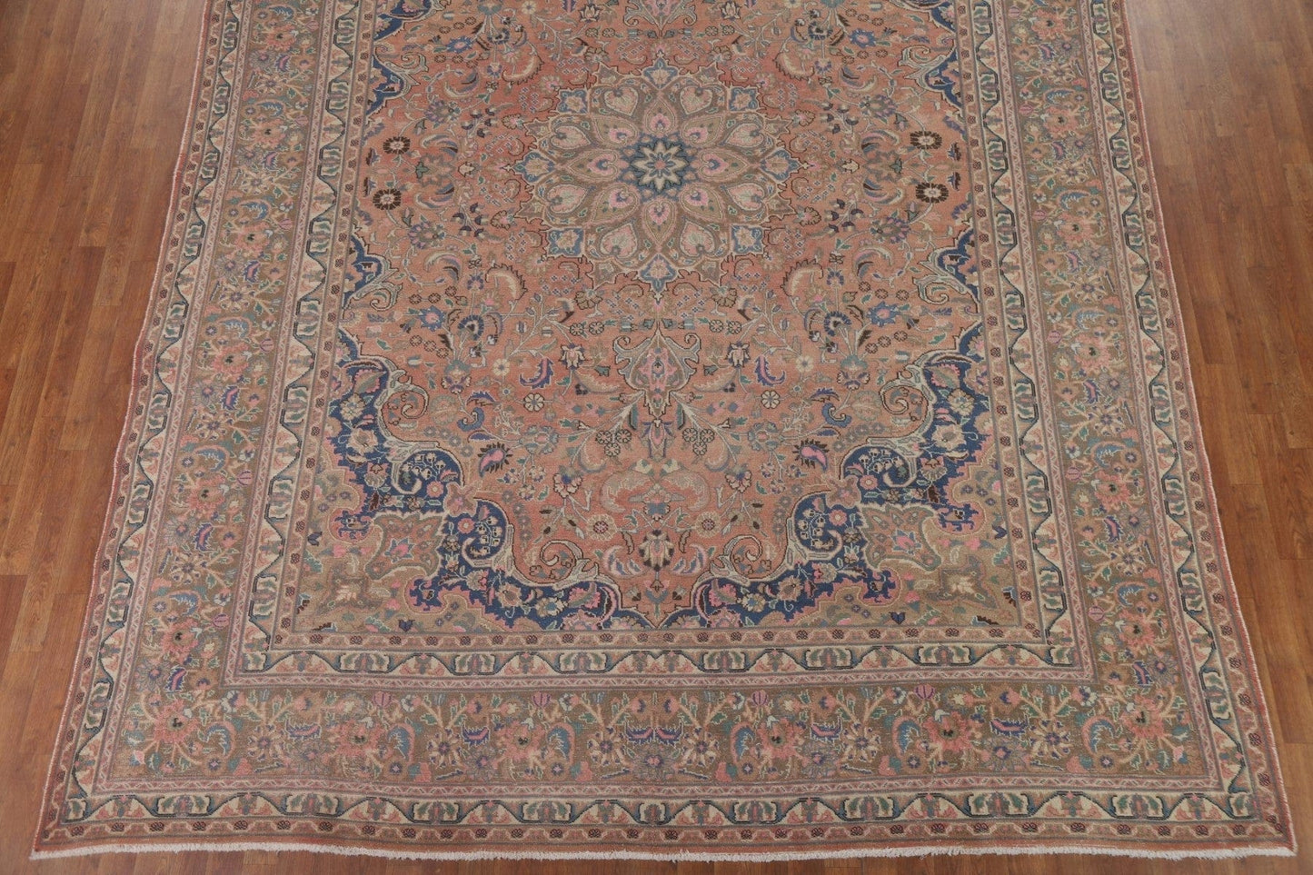 Vintage Wool Mashad Persian Area Rug 9x13