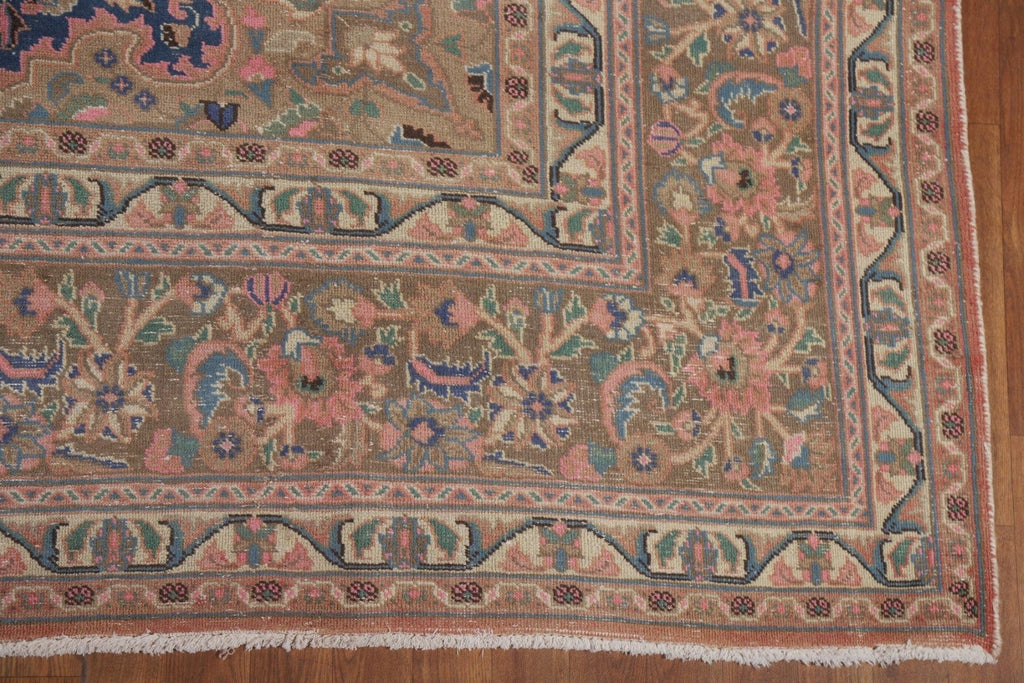 Vintage Wool Mashad Persian Area Rug 9x13