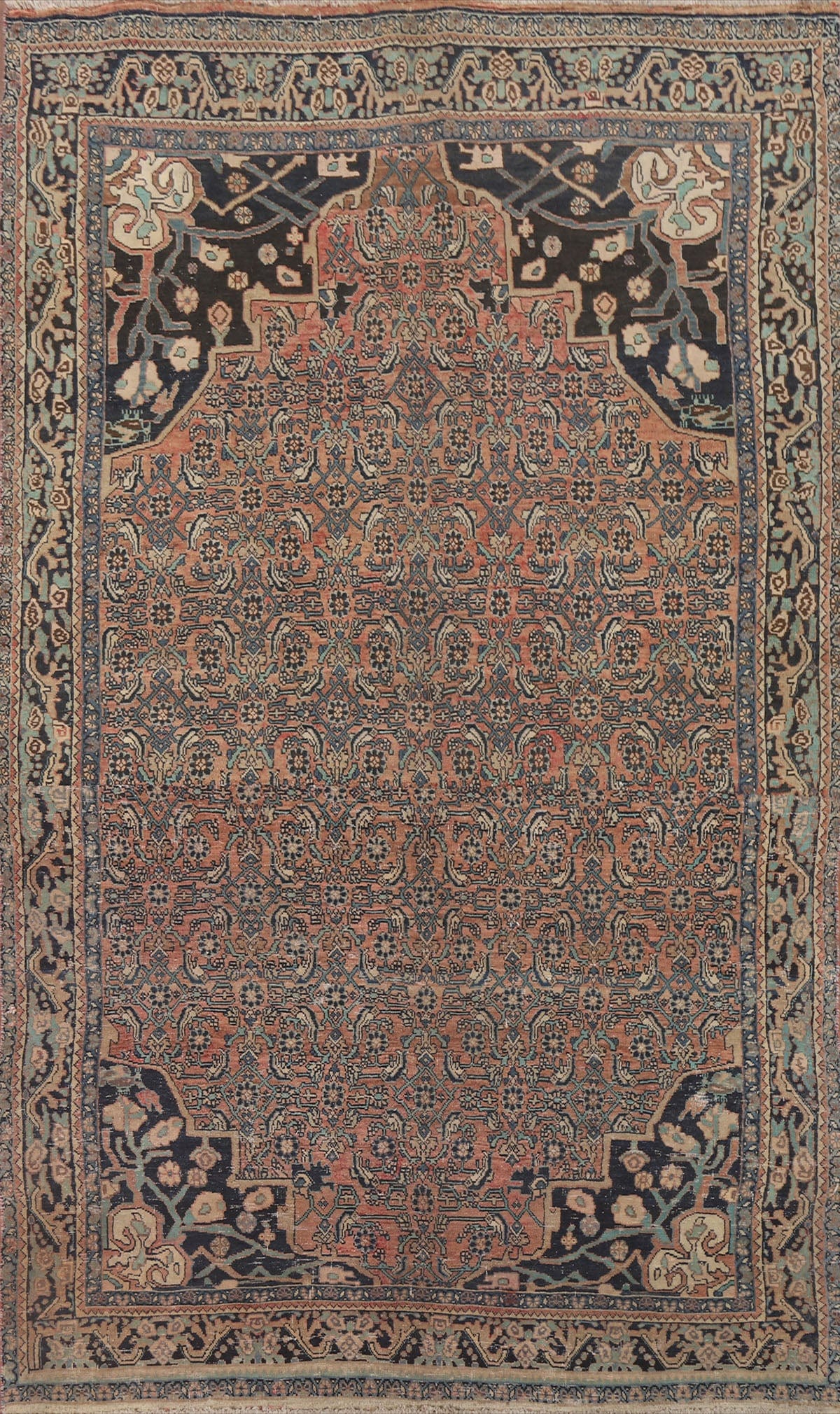 Vintage Bidjar Persian Area Rug 5x8