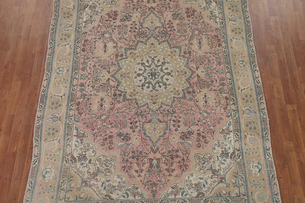 Light Pink Tabriz Persian Area Rug 7x10