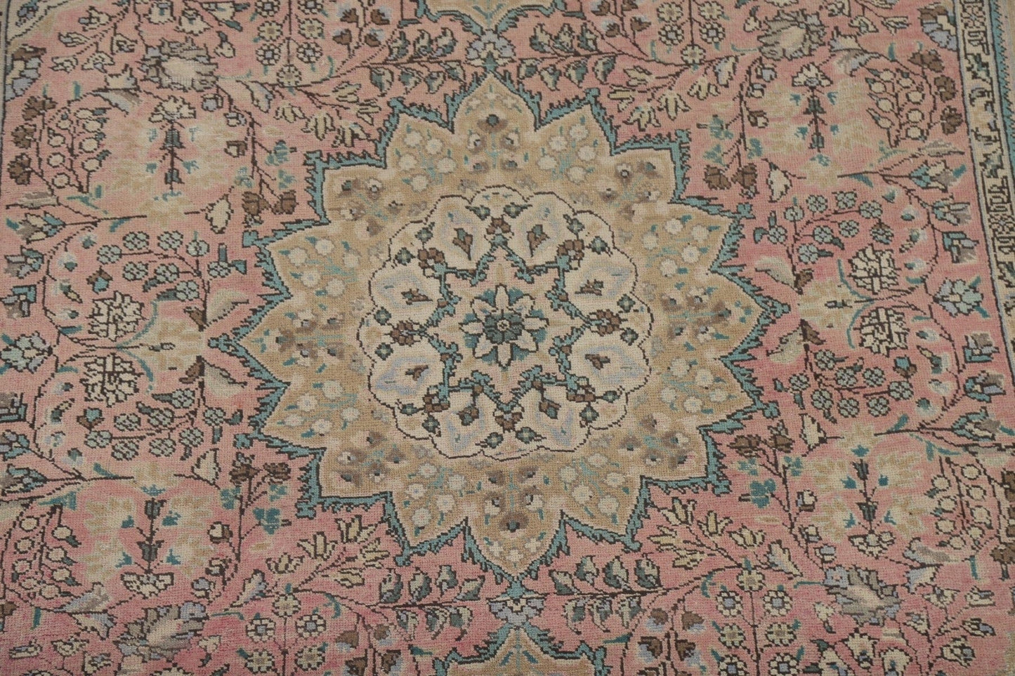 Light Pink Tabriz Persian Area Rug 7x10