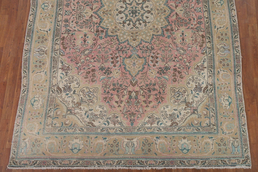 Light Pink Tabriz Persian Area Rug 7x10