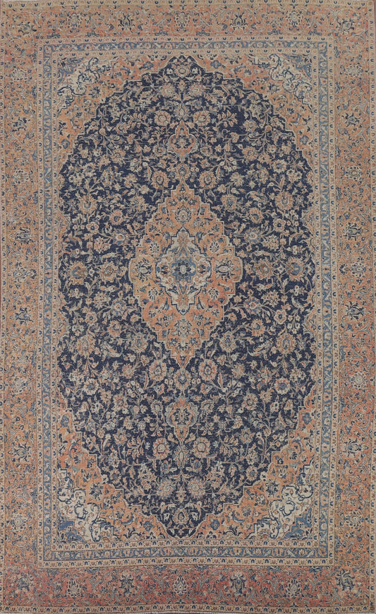 Navy Blue Tabriz Persian Area Rug 9x13