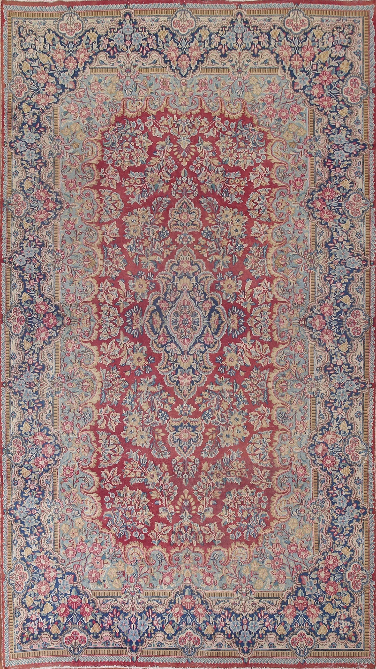 Vintage Kerman Persian Area Rug 7x11