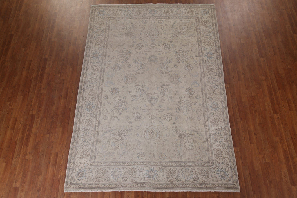 Distressed Tabriz Persian Area Rug 7x11