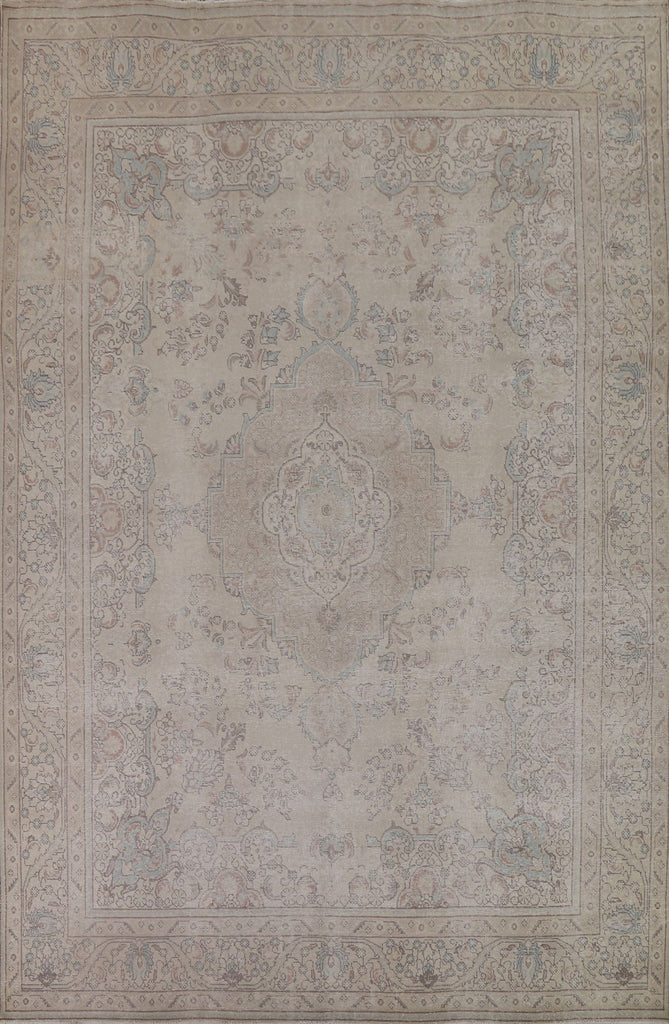 Wool Distressed Tabriz Persian Area Rug 10x13