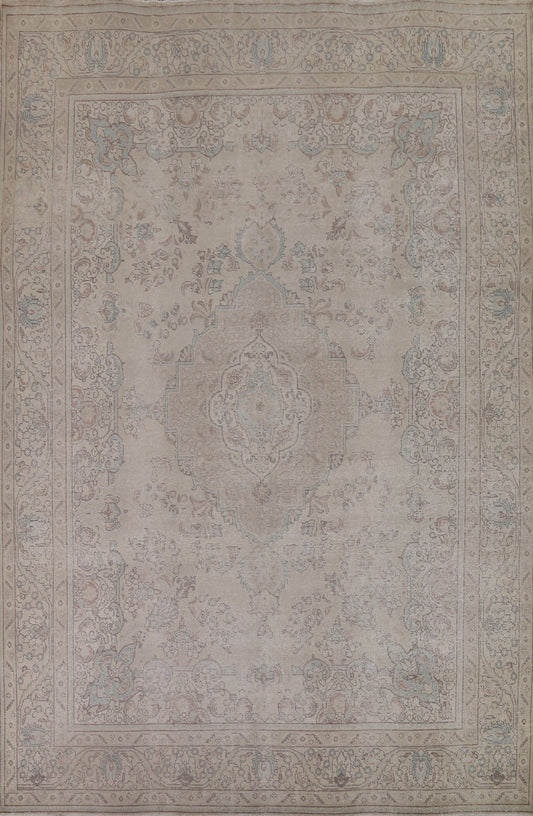 Wool Distressed Tabriz Persian Area Rug 10x13