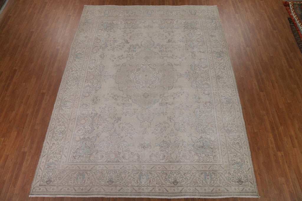 Wool Distressed Tabriz Persian Area Rug 10x13