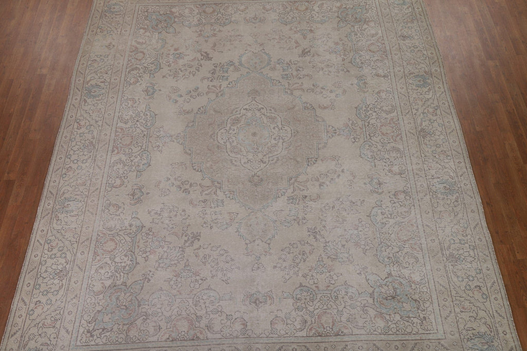 Wool Distressed Tabriz Persian Area Rug 10x13