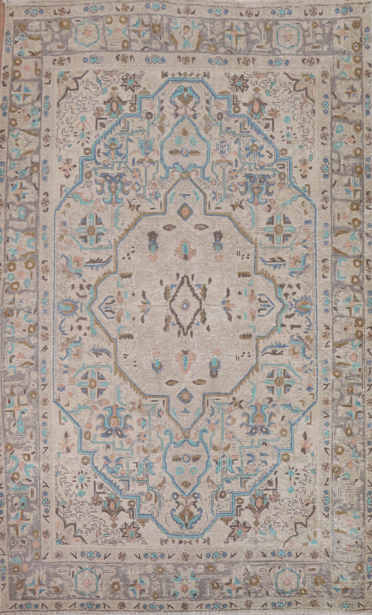 Geometric Tabriz Persian Area Rug 7x10