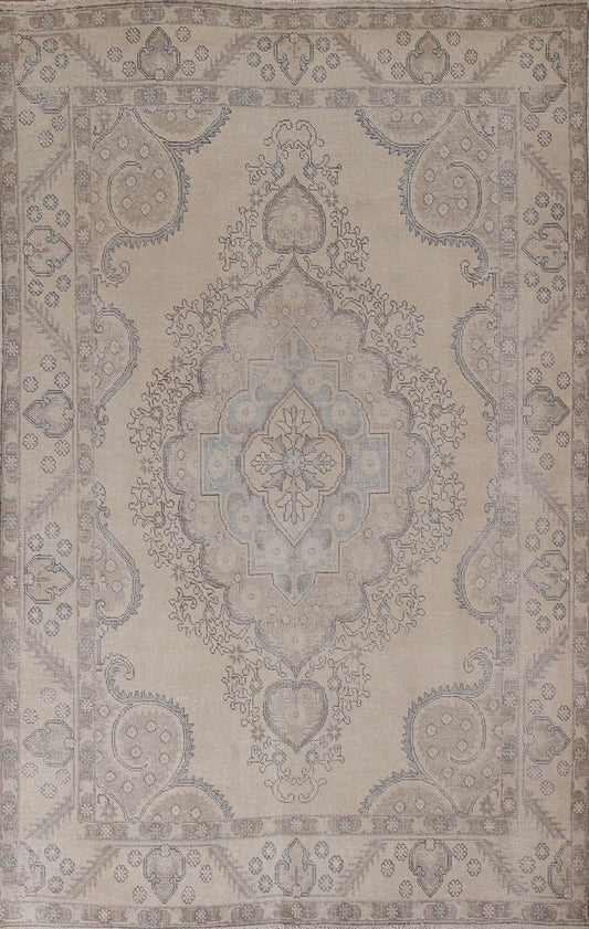 Distressed Tabriz Persian Area Rug 7x10