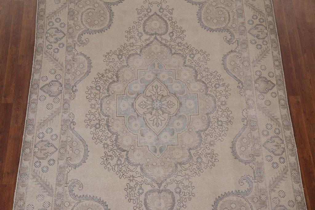 Distressed Tabriz Persian Area Rug 7x10