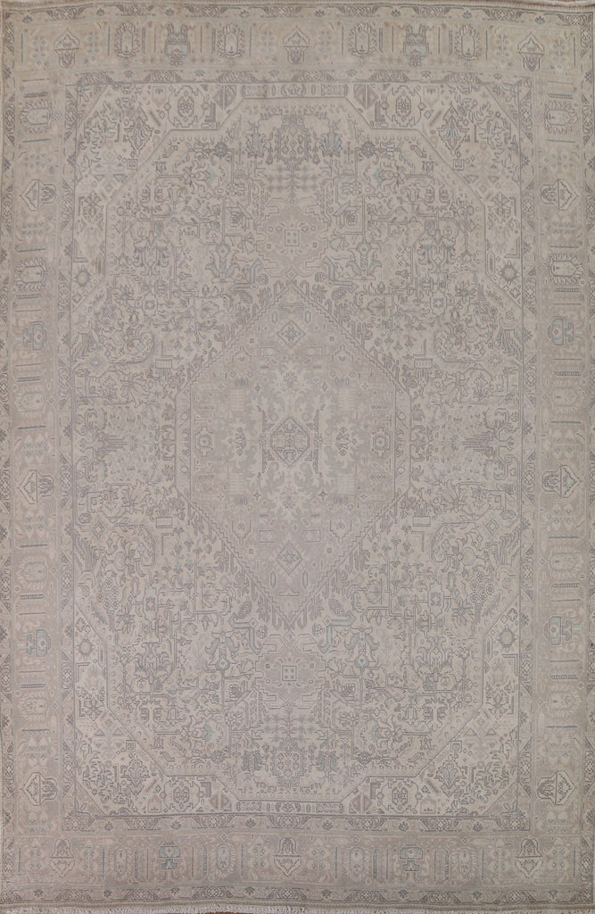 Muted Distressed Tabriz Persian Area Rug 9x13