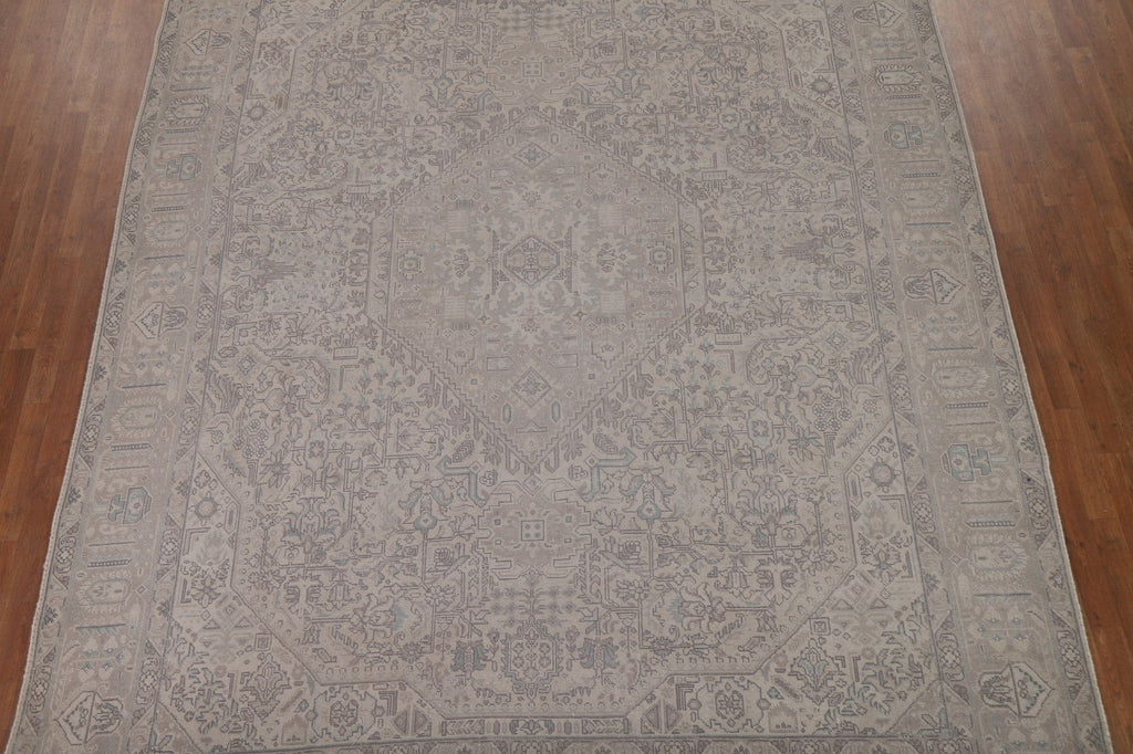 Muted Distressed Tabriz Persian Area Rug 9x13