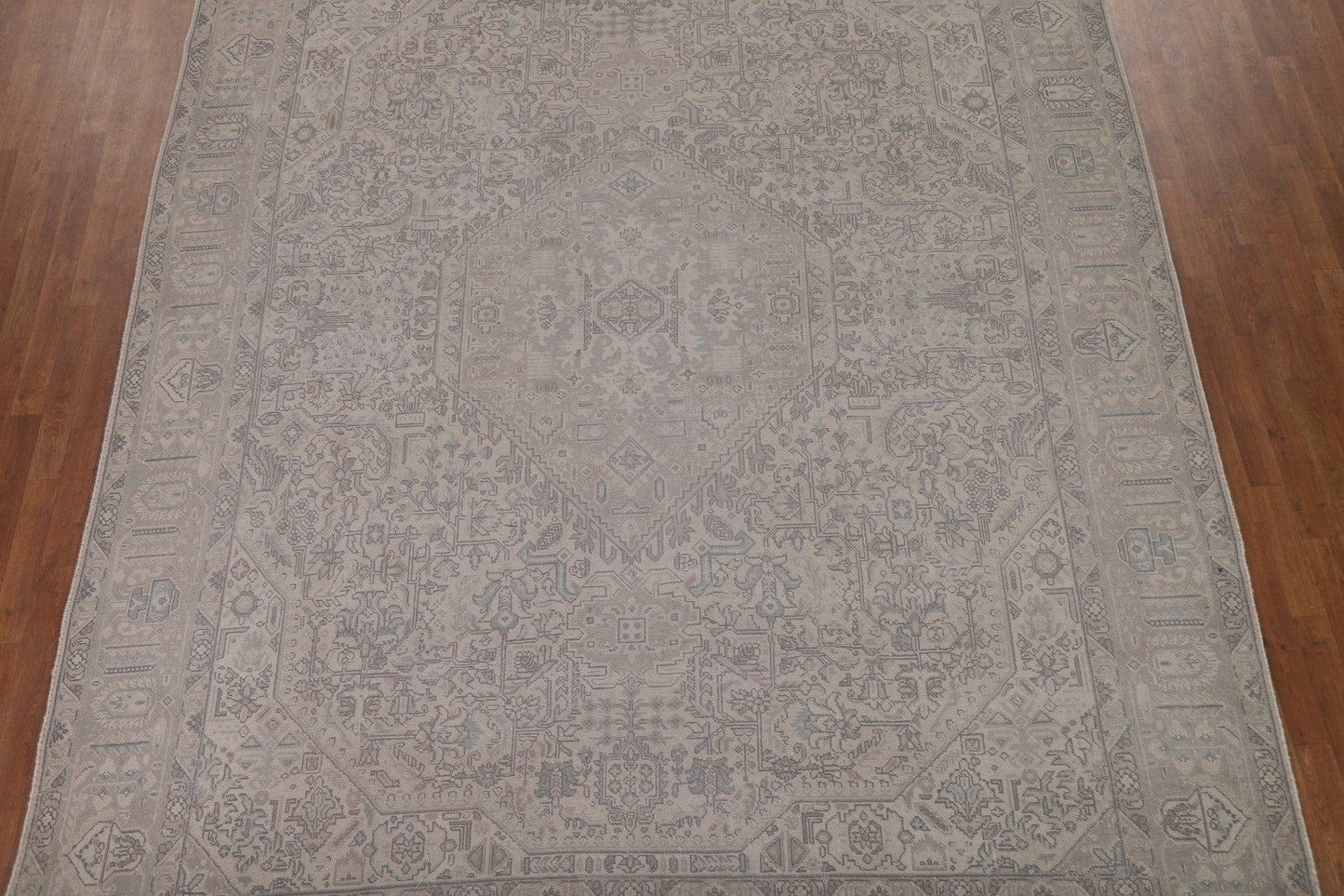 Muted Distressed Tabriz Persian Area Rug 9x13