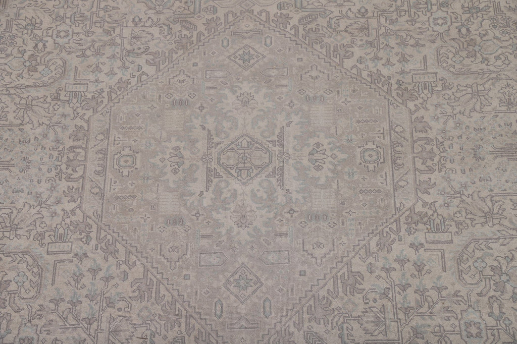 Muted Distressed Tabriz Persian Area Rug 9x13