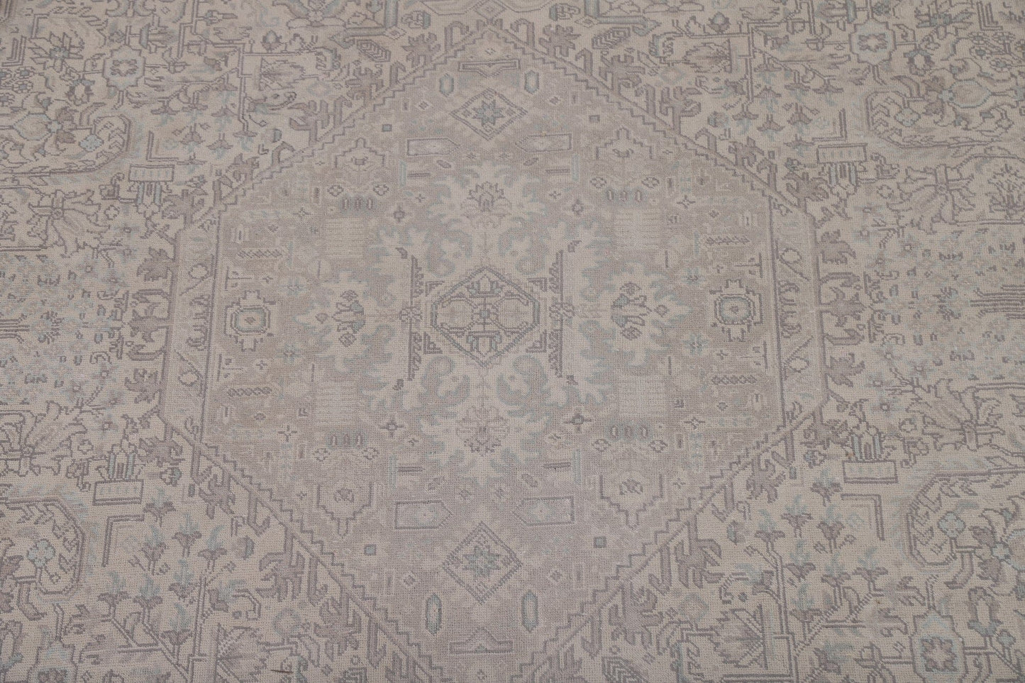 Muted Distressed Tabriz Persian Area Rug 9x13