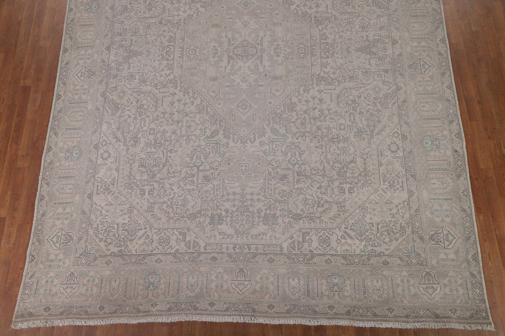 Muted Distressed Tabriz Persian Area Rug 9x13