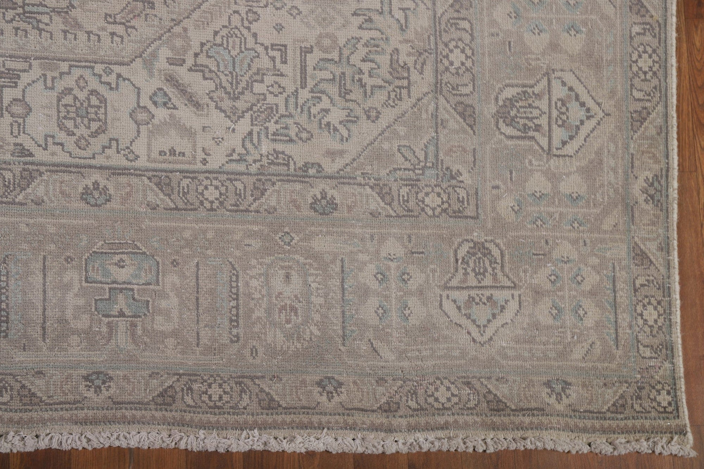 Muted Distressed Tabriz Persian Area Rug 9x13