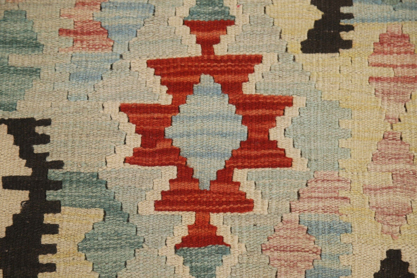 Reversible Wool Kilim Oriental Runner Rug 3x13