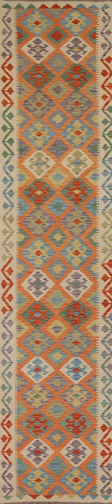 Reversible Wool Kilim Oriental Runner Rug 3x16