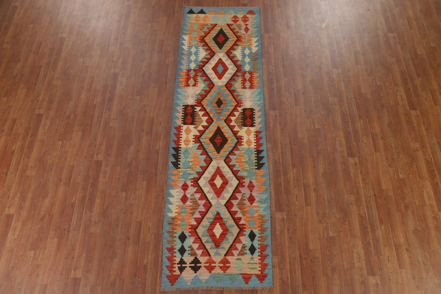 Reversible Wool Kilim Oriental Runner Rug 3x10