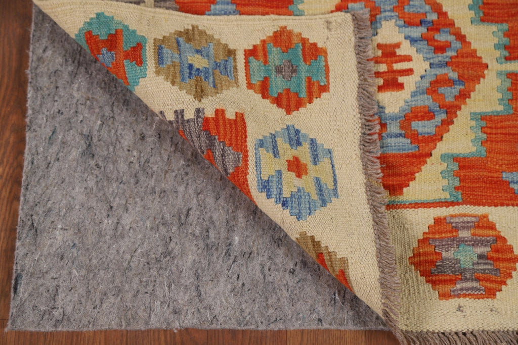 Reversible Wool Kilim Oriental Runner Rug 3x9