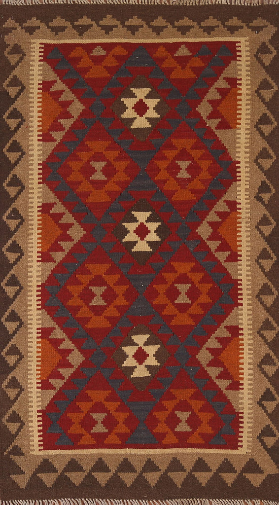 Reversible Wool Kilim Geometric Area Rug 4x6