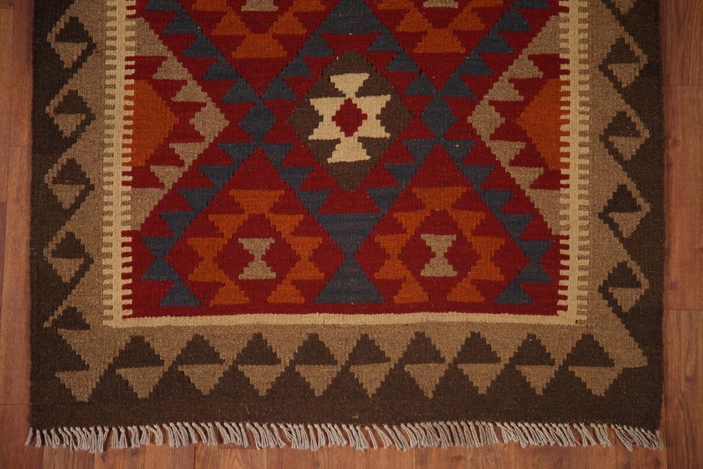 Reversible Wool Kilim Geometric Area Rug 4x6