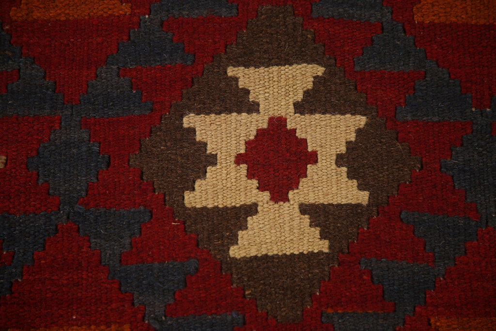 Reversible Wool Kilim Geometric Area Rug 4x6