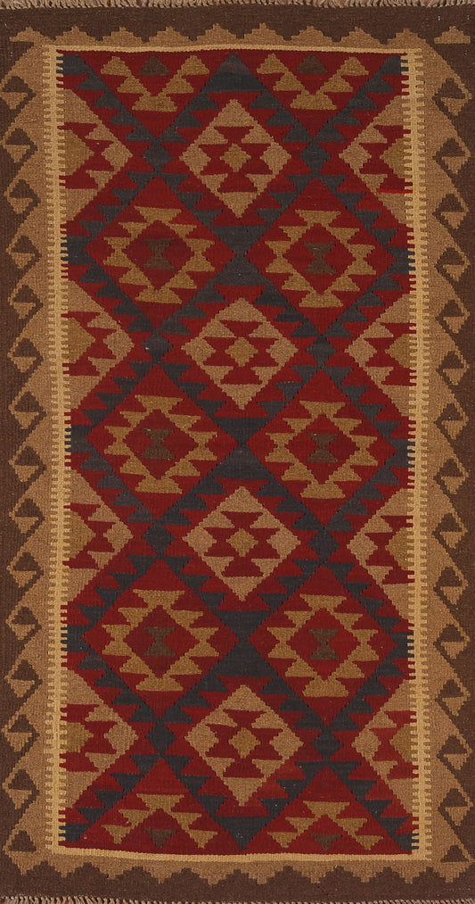 Geometric Kilim Oriental Runner Rug 3x7